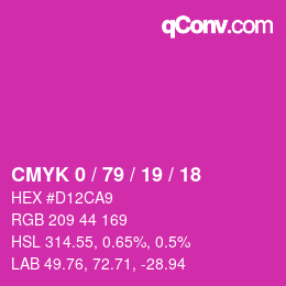 Color code: CMYK 0 / 79 / 19 / 18 | qconv.com