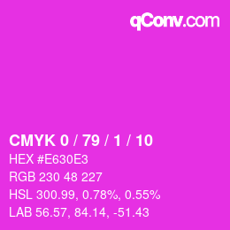 カラーコード: CMYK 0 / 79 / 1 / 10 | qconv.com