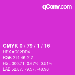 颜色代码: CMYK 0 / 79 / 1 / 16 | qconv.com