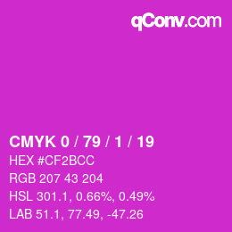 カラーコード: CMYK 0 / 79 / 1 / 19 | qconv.com