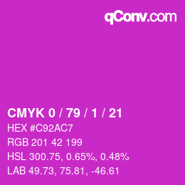カラーコード: CMYK 0 / 79 / 1 / 21 | qconv.com