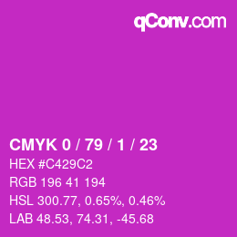Color code: CMYK 0 / 79 / 1 / 23 | qconv.com
