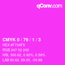 カラーコード: CMYK 0 / 79 / 1 / 3 | qconv.com