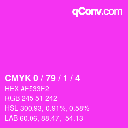 Color code: CMYK 0 / 79 / 1 / 4 | qconv.com