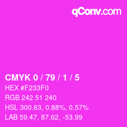 カラーコード: CMYK 0 / 79 / 1 / 5 | qconv.com