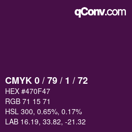 カラーコード: CMYK 0 / 79 / 1 / 72 | qconv.com