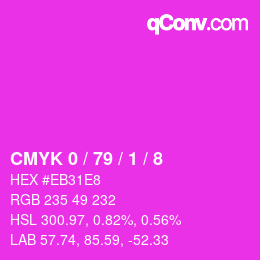 Farbcode: CMYK 0 / 79 / 1 / 8 | qconv.com