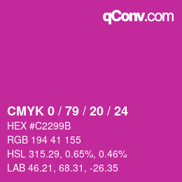 Color code: CMYK 0 / 79 / 20 / 24 | qconv.com