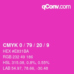 カラーコード: CMYK 0 / 79 / 20 / 9 | qconv.com