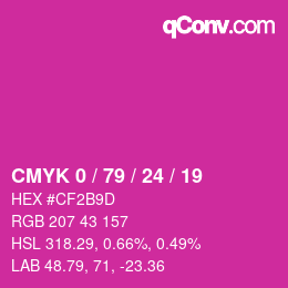 Color code: CMYK 0 / 79 / 24 / 19 | qconv.com