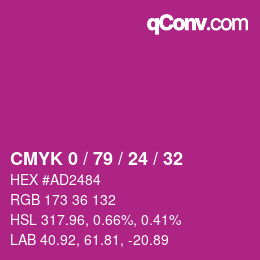 Color code: CMYK 0 / 79 / 24 / 32 | qconv.com