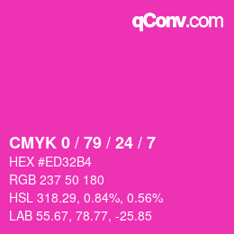カラーコード: CMYK 0 / 79 / 24 / 7 | qconv.com