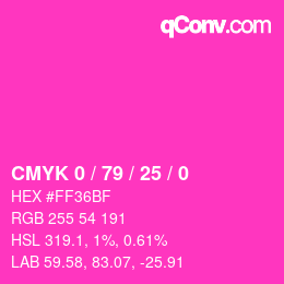 Color code: CMYK 0 / 79 / 25 / 0 | qconv.com