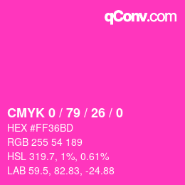 颜色代码: CMYK 0 / 79 / 26 / 0 | qconv.com