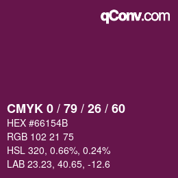 颜色代码: CMYK 0 / 79 / 26 / 60 | qconv.com