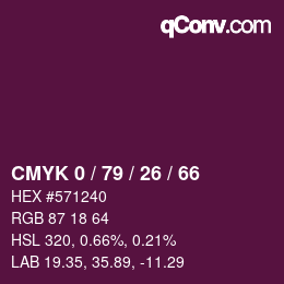 カラーコード: CMYK 0 / 79 / 26 / 66 | qconv.com