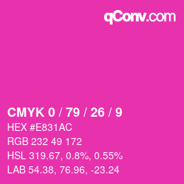 Color code: CMYK 0 / 79 / 26 / 9 | qconv.com