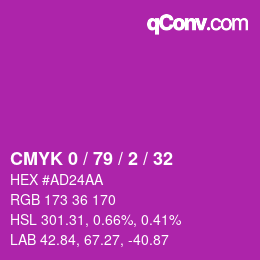 Color code: CMYK 0 / 79 / 2 / 32 | qconv.com