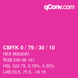 Color code: CMYK 0 / 79 / 30 / 10 | qconv.com