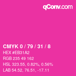 Color code: CMYK 0 / 79 / 31 / 8 | qconv.com