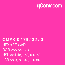 カラーコード: CMYK 0 / 79 / 32 / 0 | qconv.com