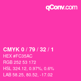 Color code: CMYK 0 / 79 / 32 / 1 | qconv.com