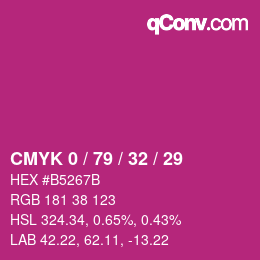 Color code: CMYK 0 / 79 / 32 / 29 | qconv.com