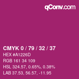 Color code: CMYK 0 / 79 / 32 / 37 | qconv.com