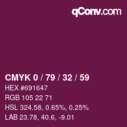 Color code: CMYK 0 / 79 / 32 / 59 | qconv.com