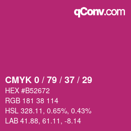 Color code: CMYK 0 / 79 / 37 / 29 | qconv.com