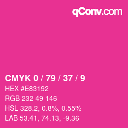 Color code: CMYK 0 / 79 / 37 / 9 | qconv.com