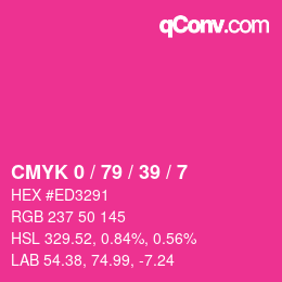Color code: CMYK 0 / 79 / 39 / 7 | qconv.com