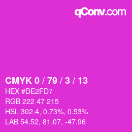 Color code: CMYK 0 / 79 / 3 / 13 | qconv.com