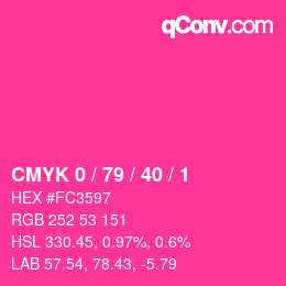 Color code: CMYK 0 / 79 / 40 / 1 | qconv.com