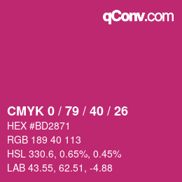 Color code: CMYK 0 / 79 / 40 / 26 | qconv.com