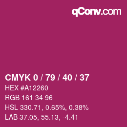 Color code: CMYK 0 / 79 / 40 / 37 | qconv.com
