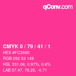 Color code: CMYK 0 / 79 / 41 / 1 | qconv.com