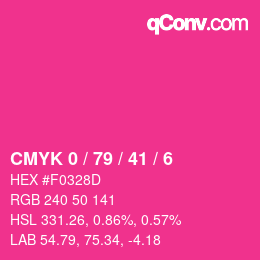 Color code: CMYK 0 / 79 / 41 / 6 | qconv.com