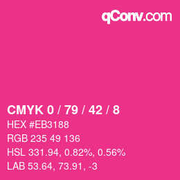 カラーコード: CMYK 0 / 79 / 42 / 8 | qconv.com