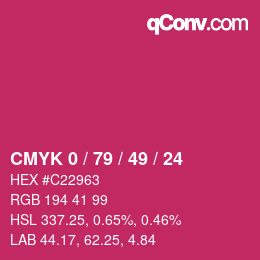 Color code: CMYK 0 / 79 / 49 / 24 | qconv.com