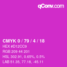 颜色代码: CMYK 0 / 79 / 4 / 18 | qconv.com