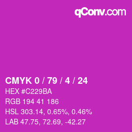 Color code: CMYK 0 / 79 / 4 / 24 | qconv.com