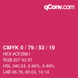 Color code: CMYK 0 / 79 / 53 / 19 | qconv.com