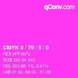 Color code: CMYK 0 / 79 / 5 / 0 | qconv.com