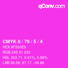 Código de color: CMYK 0 / 79 / 5 / 4 | qconv.com