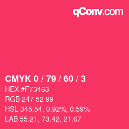 Color code: CMYK 0 / 79 / 60 / 3 | qconv.com