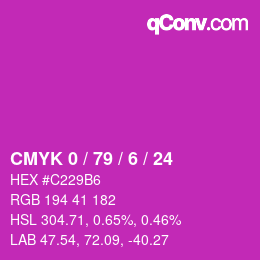 Color code: CMYK 0 / 79 / 6 / 24 | qconv.com