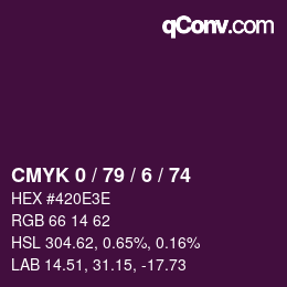 カラーコード: CMYK 0 / 79 / 6 / 74 | qconv.com