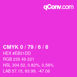 カラーコード: CMYK 0 / 79 / 6 / 8 | qconv.com