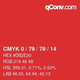 Color code: CMYK 0 / 79 / 78 / 14 | qconv.com